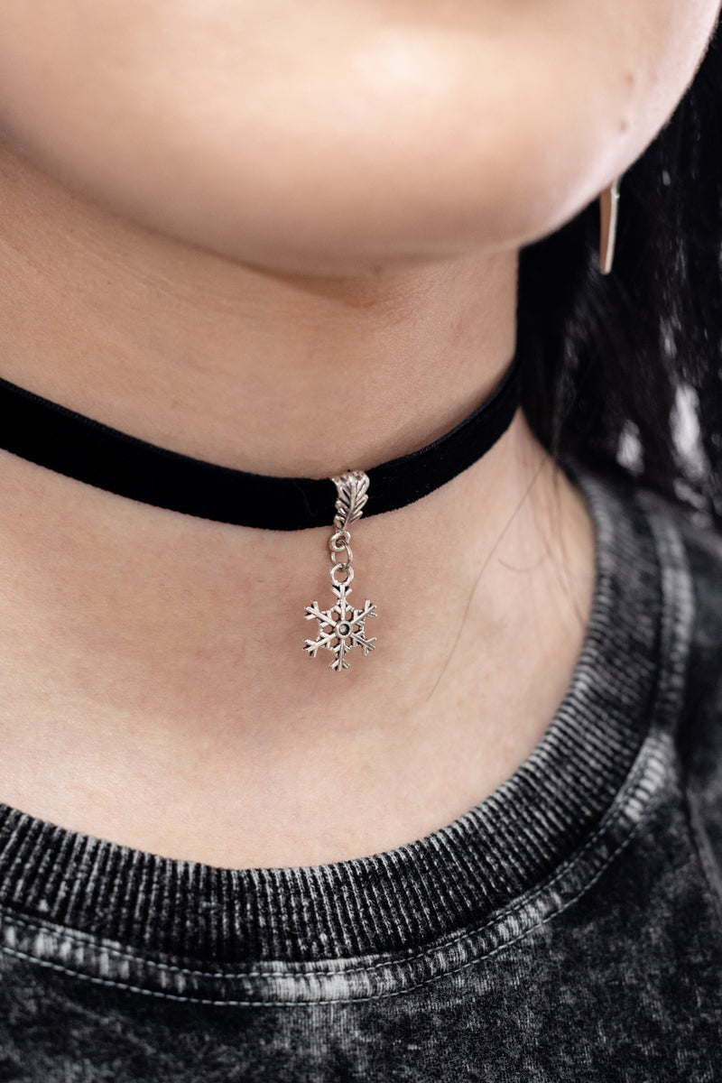 Gargantilha Choker floco de neve