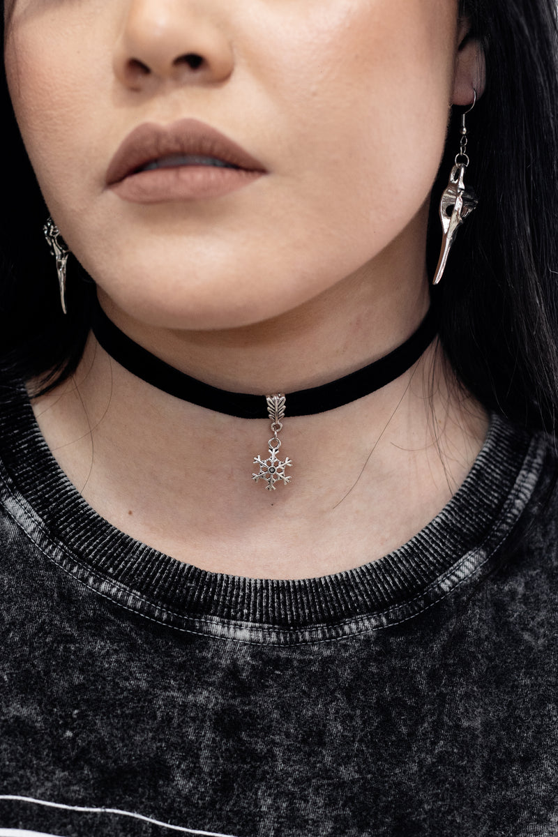 Gargantilha Choker floco de neve